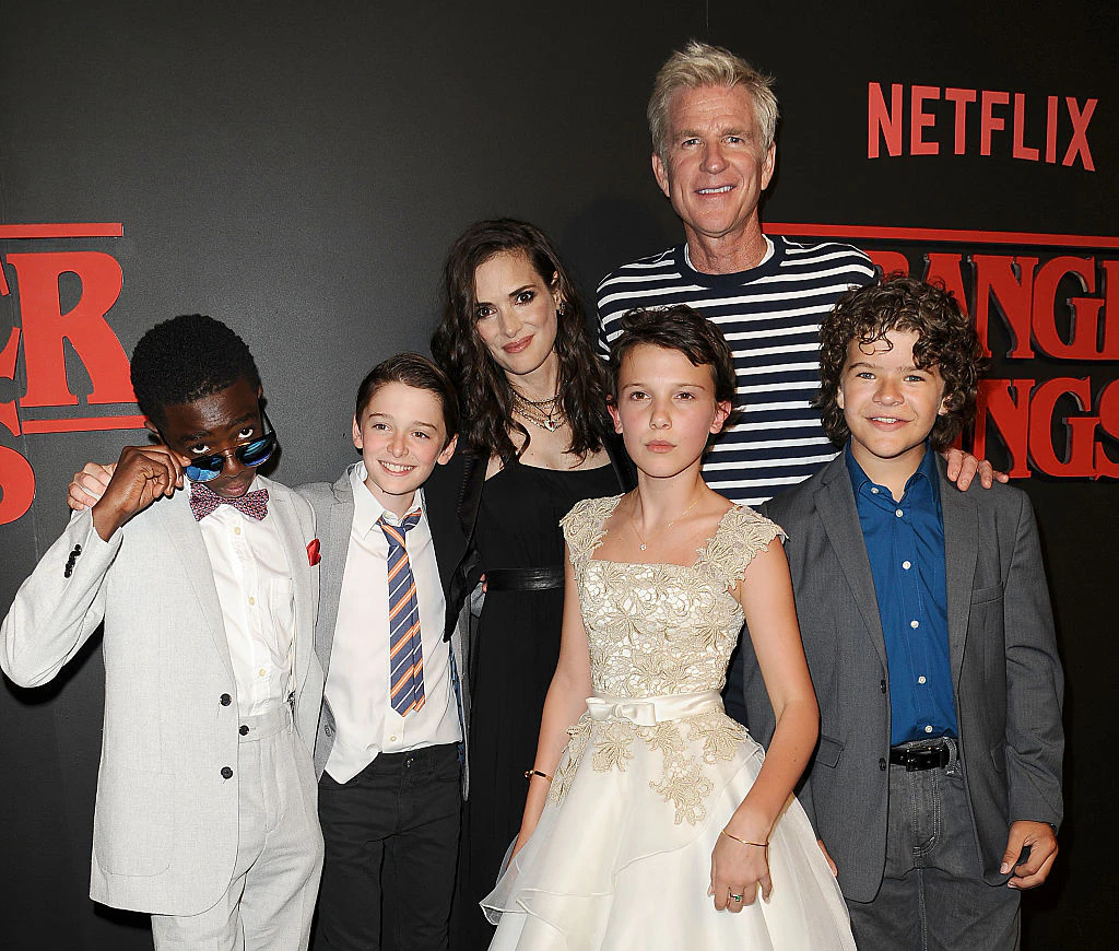 The Stranger Things cast pictured at the season one premiere in 2016. Credit: Jason LaVeris / Getty Images.