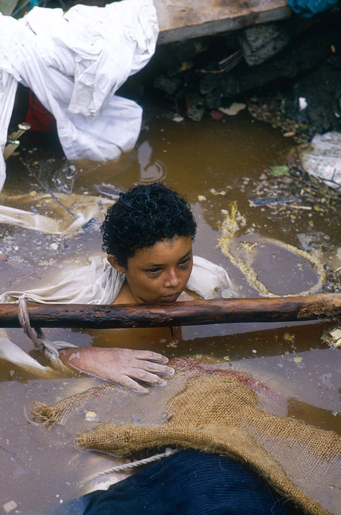 Omayra was trapped for 60 hours until she passed away. Credit: Jacques Langevin/Sygma/Sygma via Getty Images