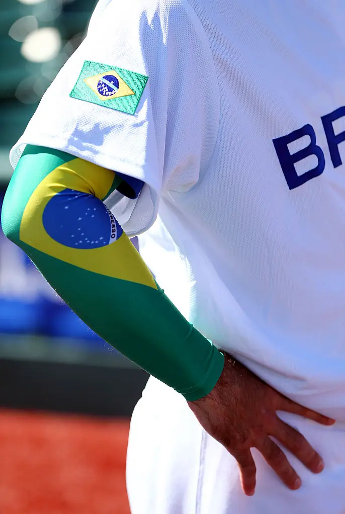 These sleeves can help with reducing injuries and inflammation as well as providing visibility for the athlete using them. Credit: Alex Trautwig/MLB/Getty 
