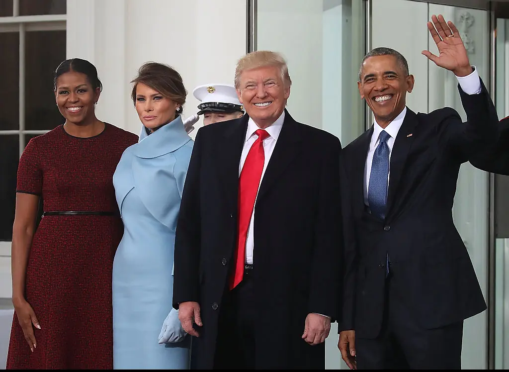 The Obamas at Trump's inauguration in 2017. Credit: Mark Wilson / Getty