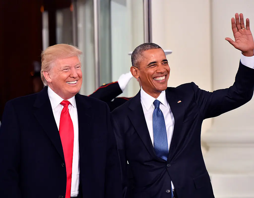 Donald Trump has shared a racist video featuring Obama. Credit: Kevin Dietsch-Pool/Getty Images.