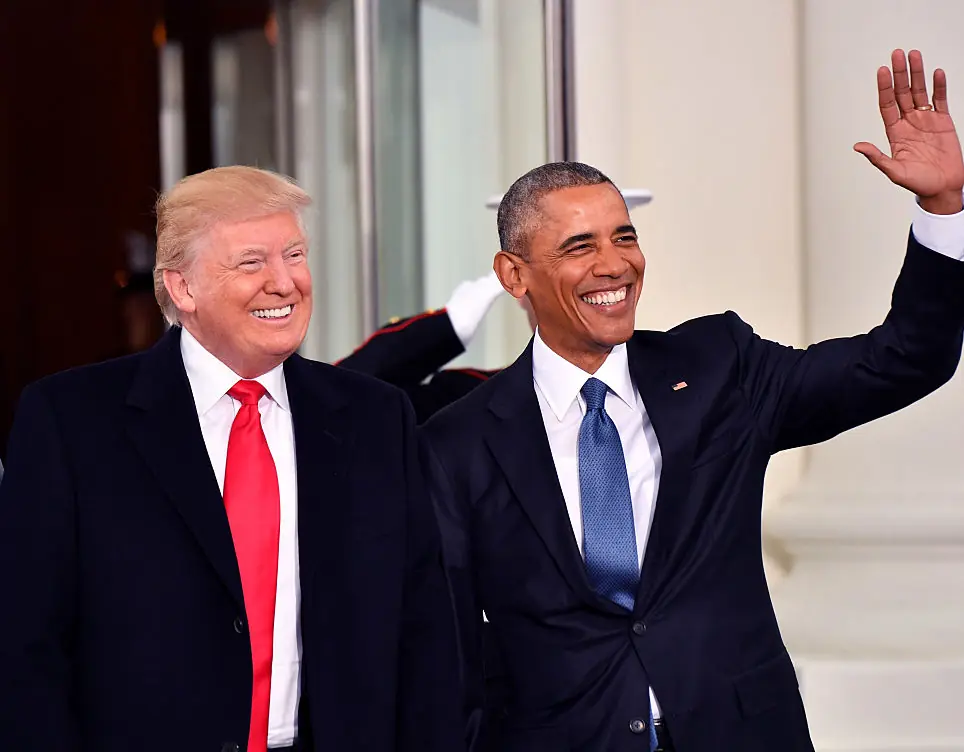 Donald Trump has shared a racist video featuring Obama. Credit: Kevin Dietsch-Pool/Getty Images.