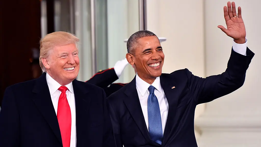 Trump made a joke at Obama's expense on Truth Social. Credit: Kevin Dietsch-Pool/Getty Images.