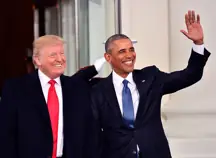 Donald Trump and Barack Obama pictured at Trump