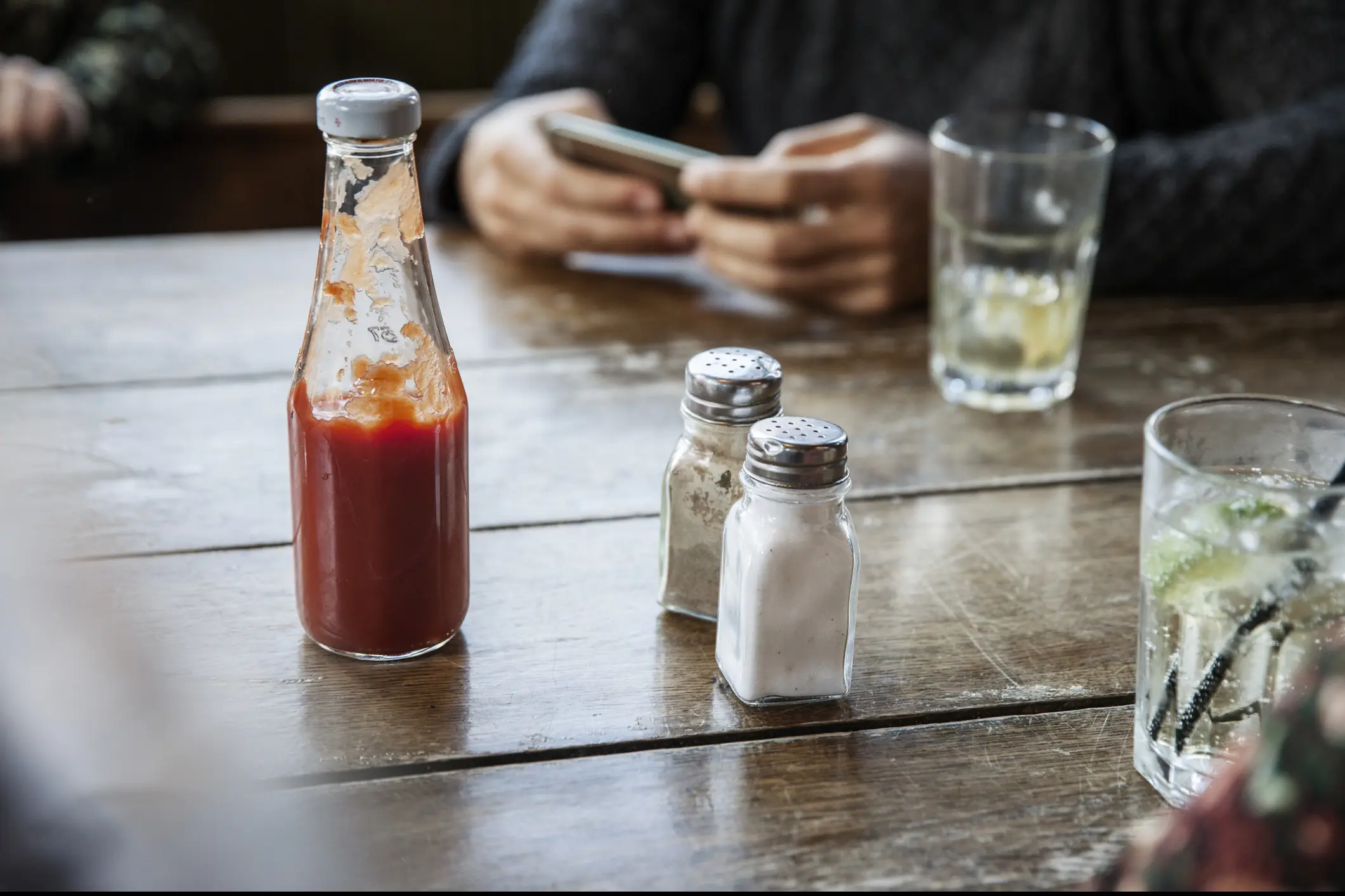 Restaurant ketchup can usually stay out as there is a far quicker turnover of bottles. Credit: Henrik Sorensen/Getty Images 