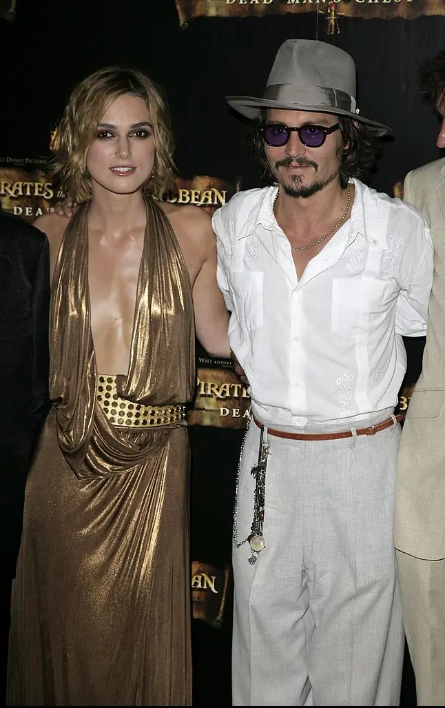 Johnny Depp and Kiera Knightley shared an onscreen kiss in POTC. Credit: Dave Hogan / Getty