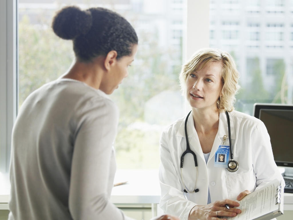 Woman at doctors