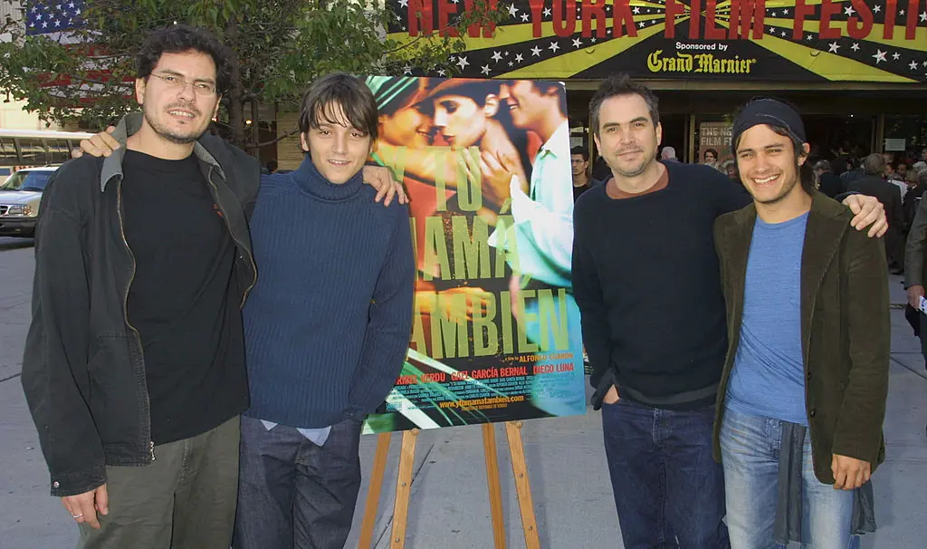 Carlos Cuaron (writer), Diego Luna, Alfonso Cuaron (Director) & Gael Garcia Bernal. Credit: Jim Spellman / Getty