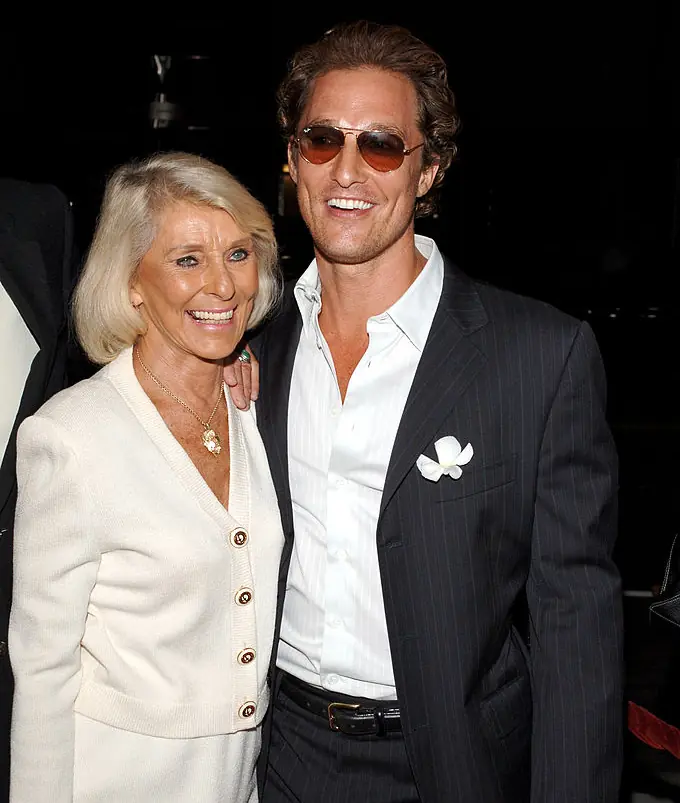 Kay McConaughey and son Matthew. Credit: 	L. Cohen / Getty