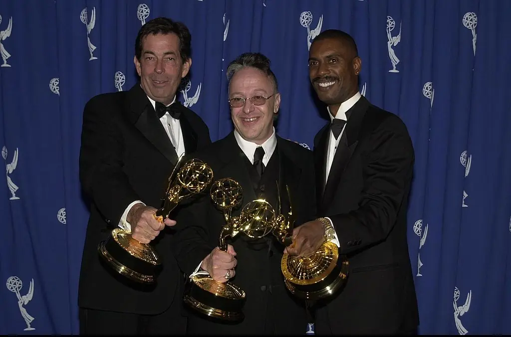 Alan Sacks (center) at the Emmys in 2000. Credit: Steve W. Grayson/Getty