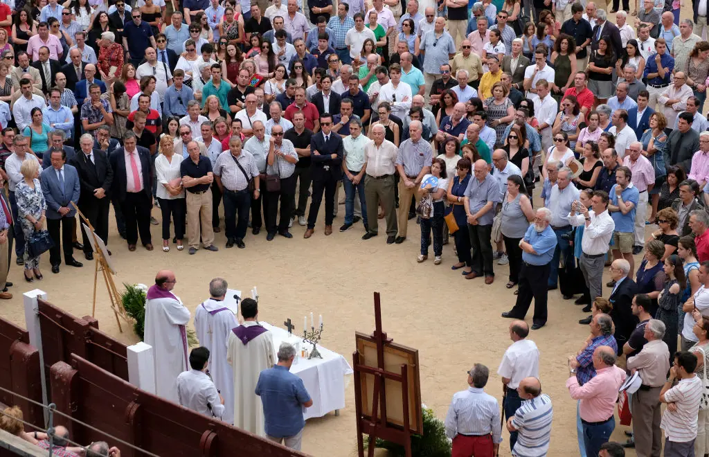 A funeral mass held for  Ivan Fandiño. Credit: Oscar Gonzalez/NurPhoto via Getty Images