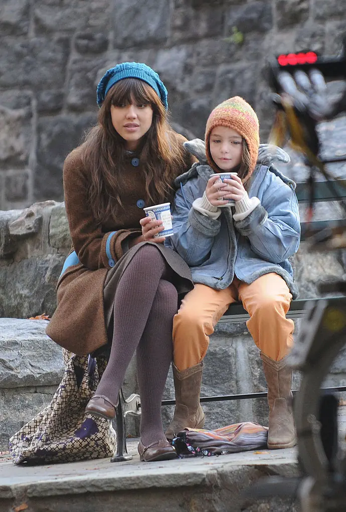 Nyweide with co-star Jessica Alba back in 2008. Credit:  Arnaldo Magnani/Getty Images)