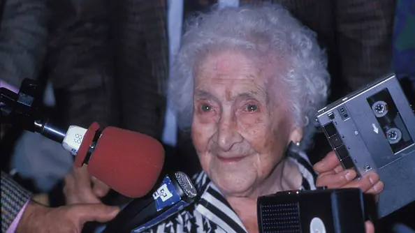 Jeanne Calment being interviewed