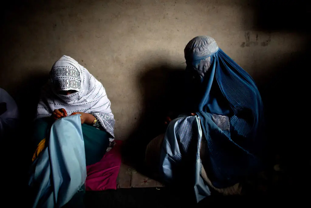 Afghan women who are assaulted must provide proof they have suffered serious bodily harm by showing their wounds to the judge, while at the same time being required to remain fully covered. Credit:	Majid Saeedi / Getty