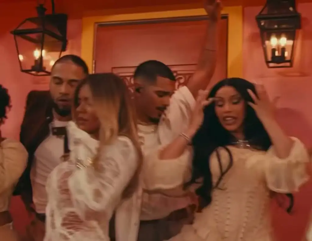 The celebrities were spotted in the background of shot during Bad Bunny's performance. Credit: NBC