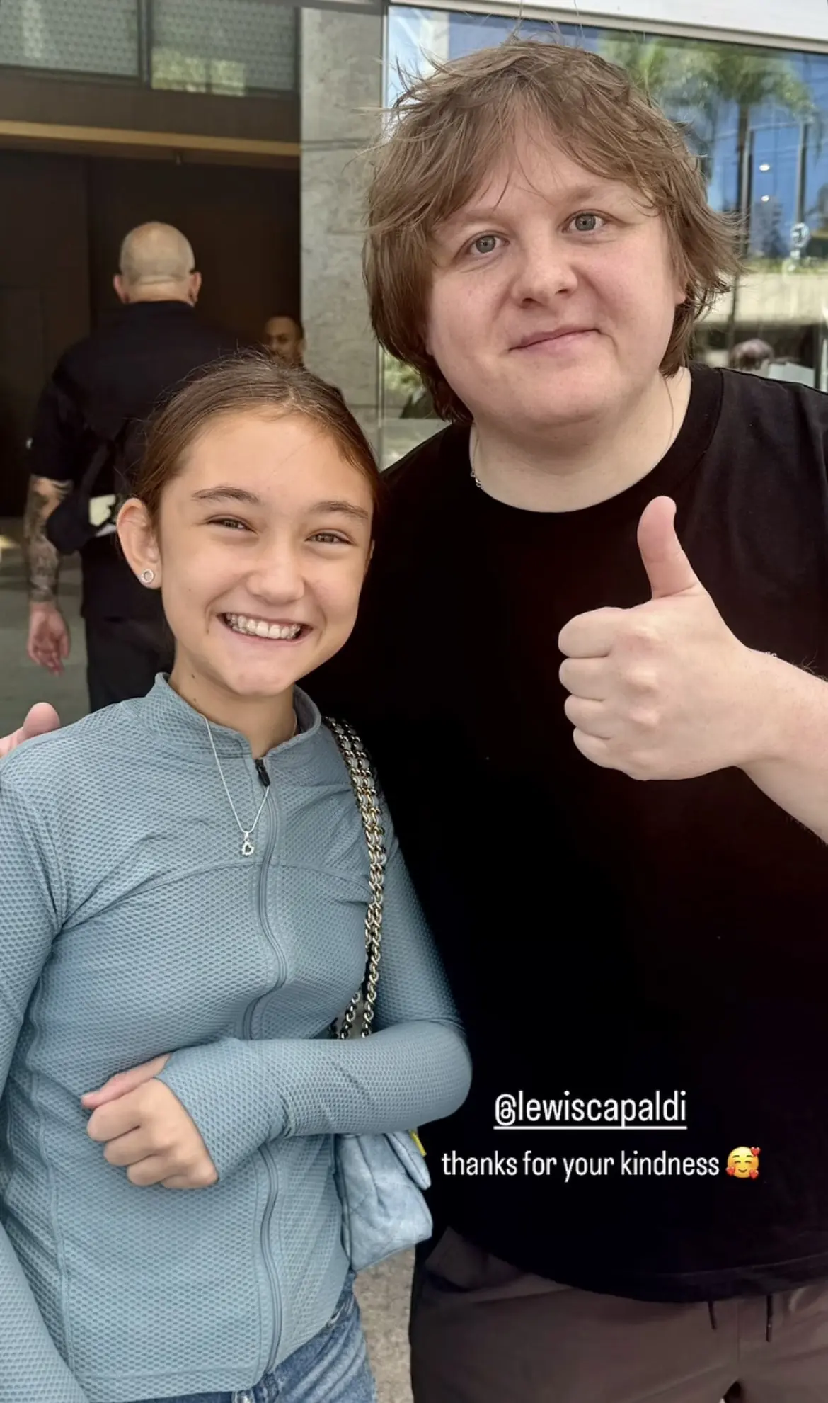 Catherine Harding has publicly thanked Scottish singer Lewis Capaldi for his 