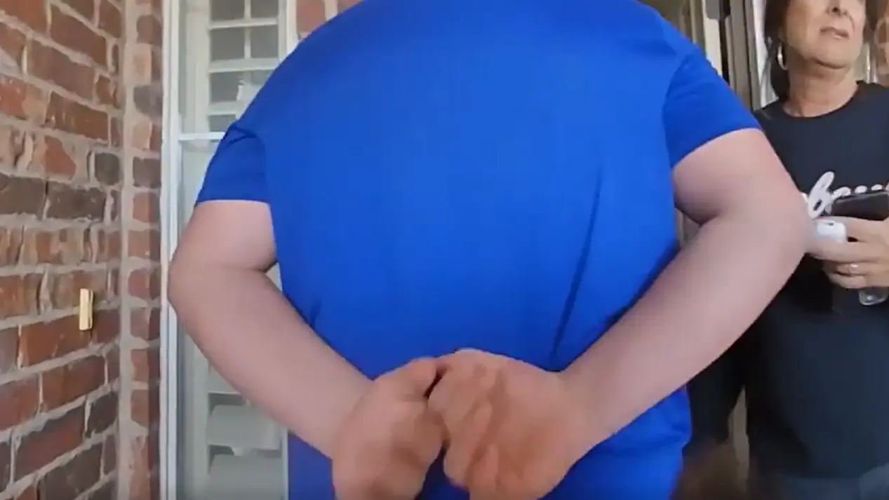 Jesse Butler was handcuffed outside his house. Credit: Stillwater Police Department