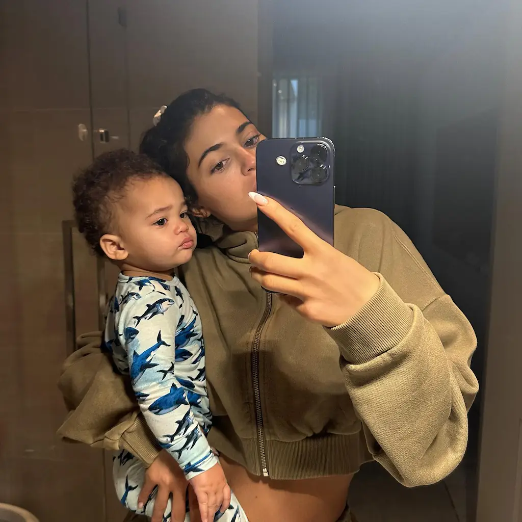 Kylie Jenner and son Aire. Credit: Instagram
