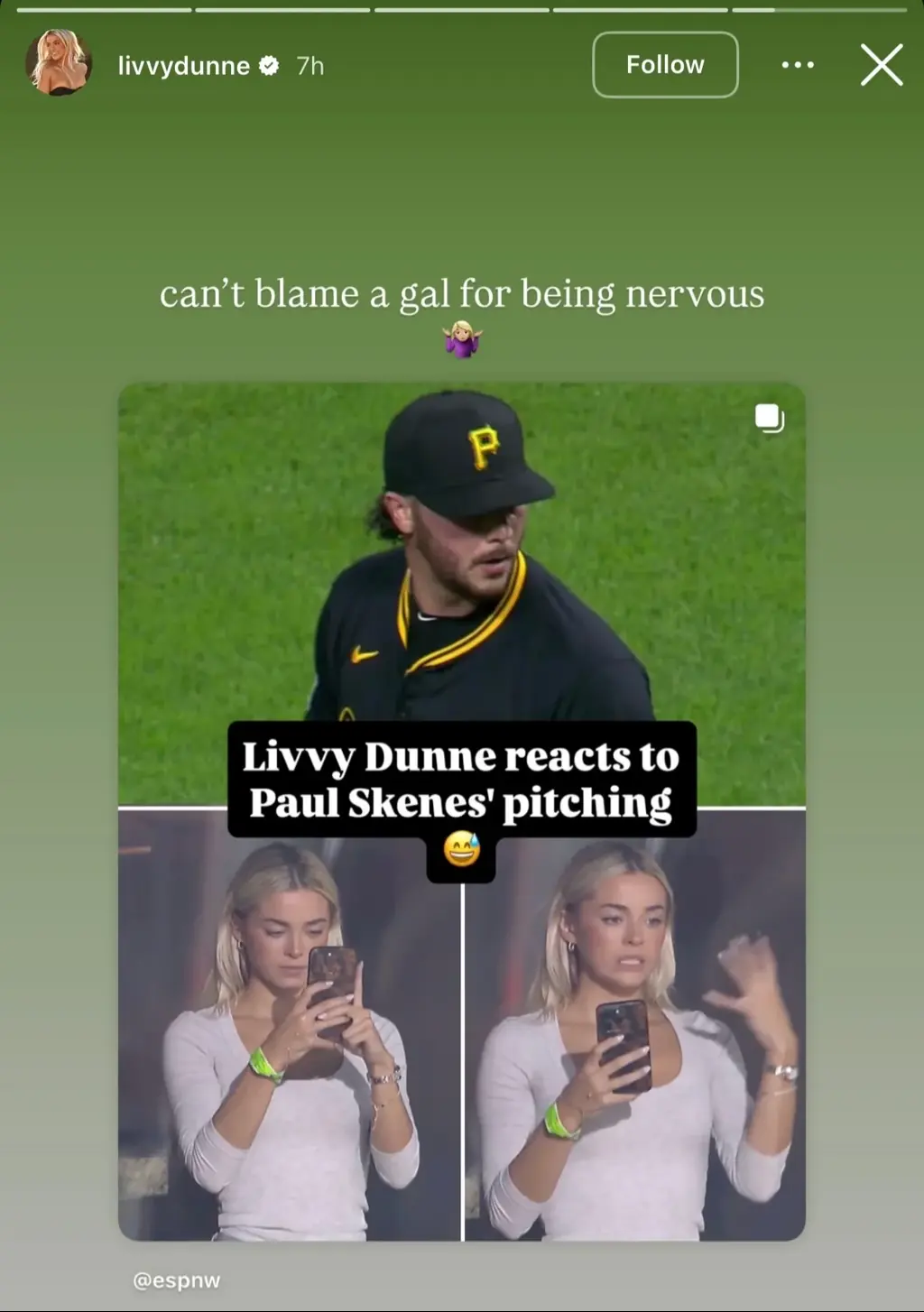 Livvy Dunne shared her response online. Credit: Instagram