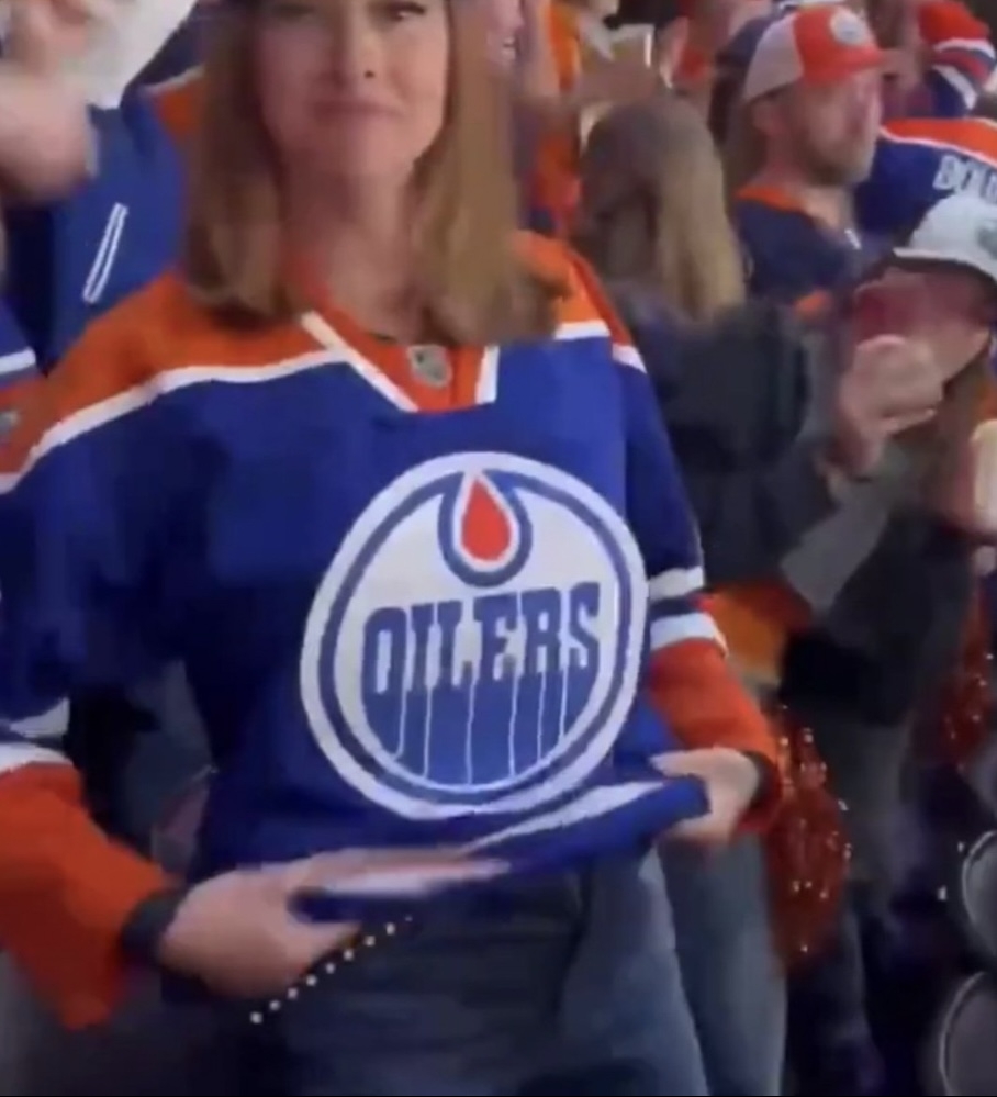 Oilers' Fan Who Went Viral For Flashing Crowd Signs With Playboy