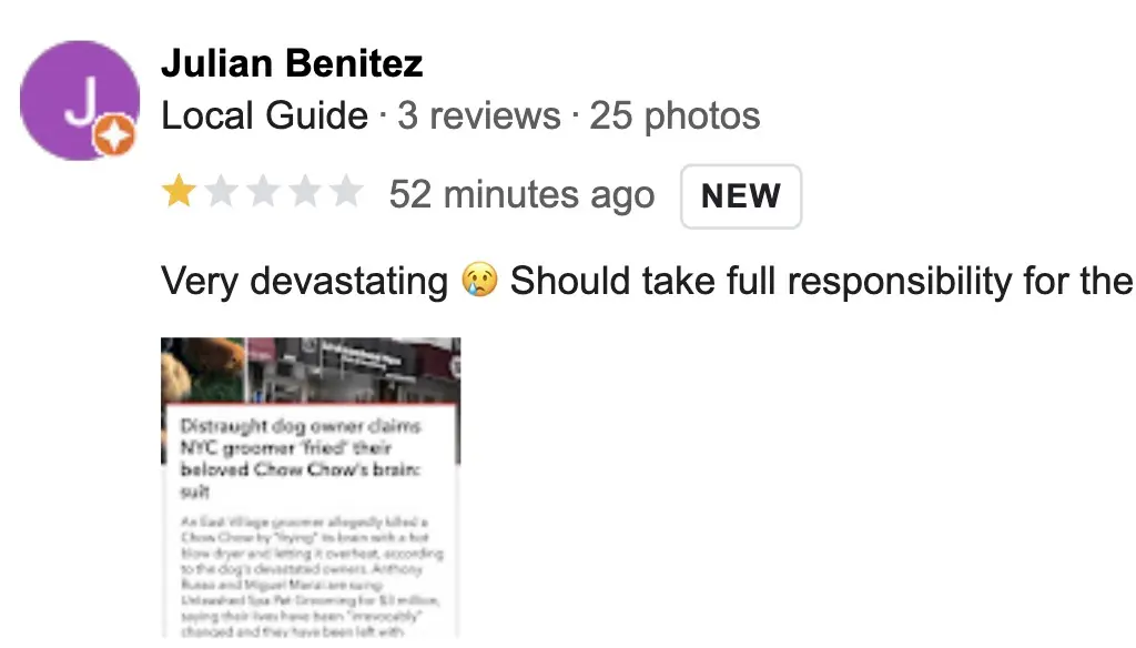 The store's owner has disputed the allegations in a Google Review. Credit: Google (screenshot)