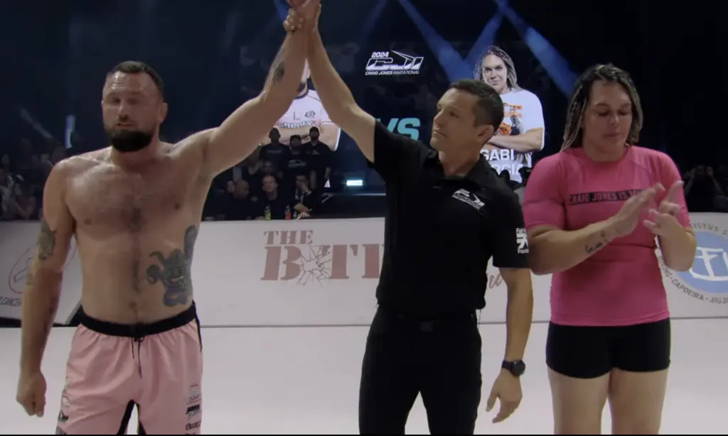 Craig Jones was victorious over Gabi Garcia. Credit; B-Team Jiu Jitsu/YouTube (Screenshot)