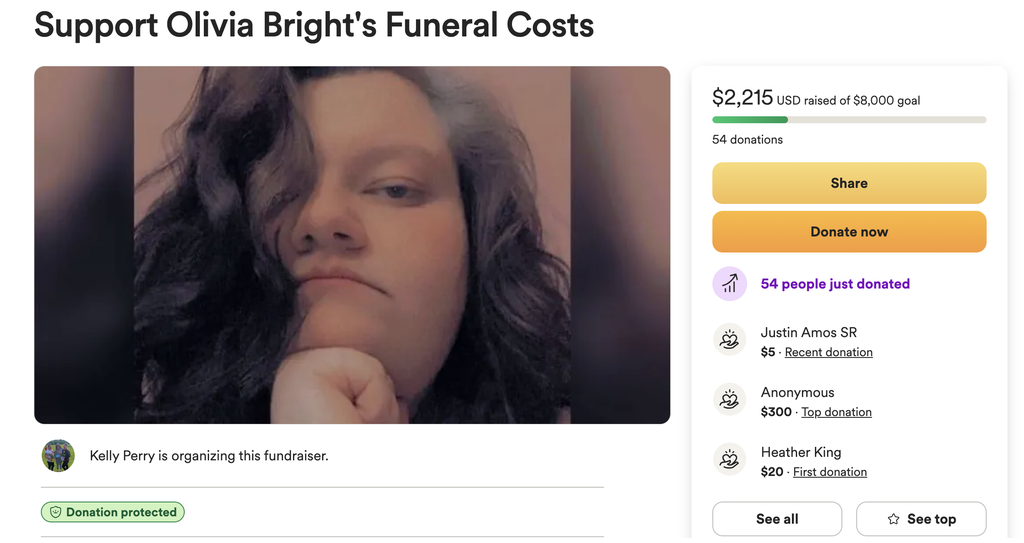 Olivia Bright's GoFundMe