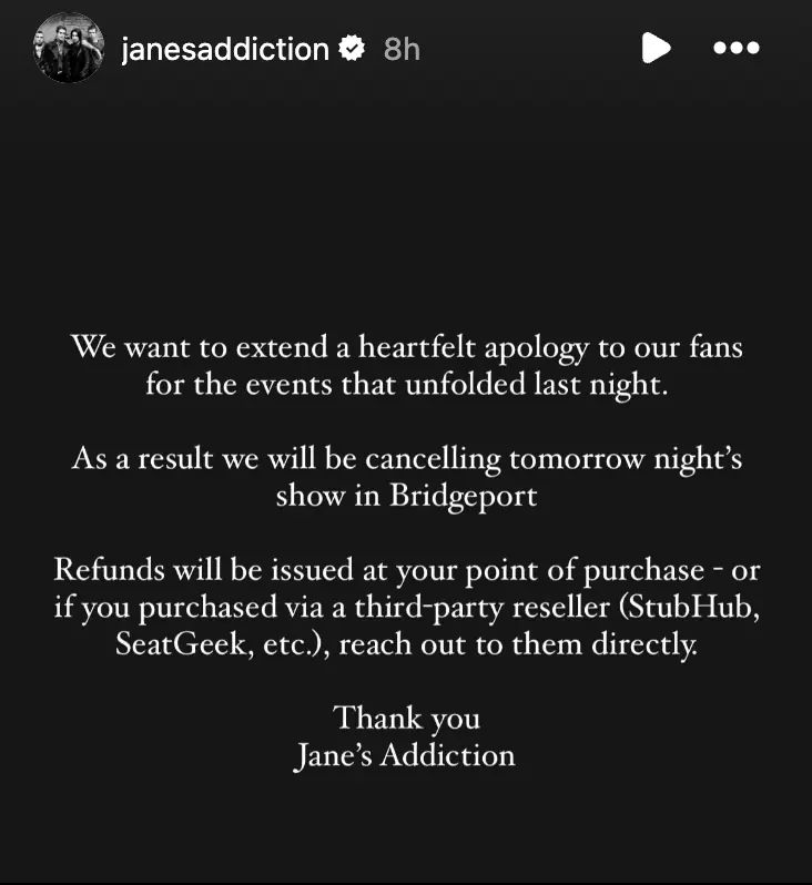 Credit: Jane's Addiction/Instagram