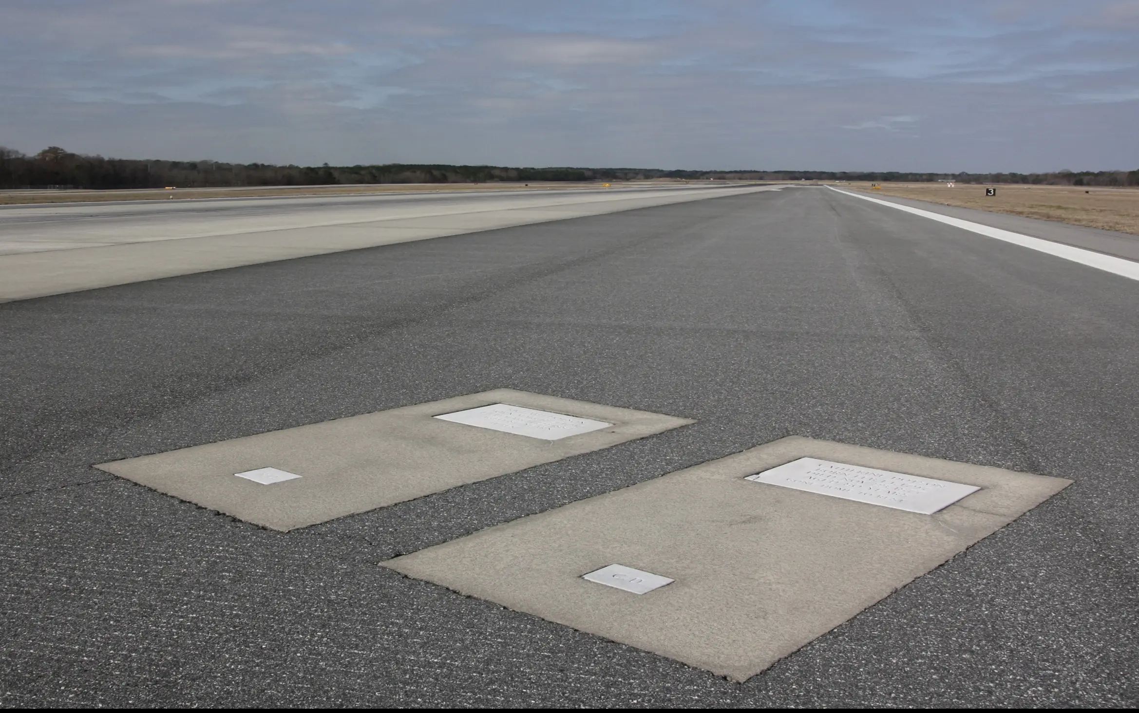 The two graves in the middle of the runway Credit:  Savannah/Hilton Head International Airport