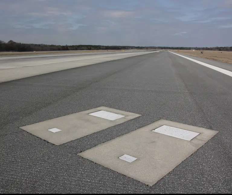 The two graves in the middle of the runway Credit:  Savannah/Hilton Head International Airport