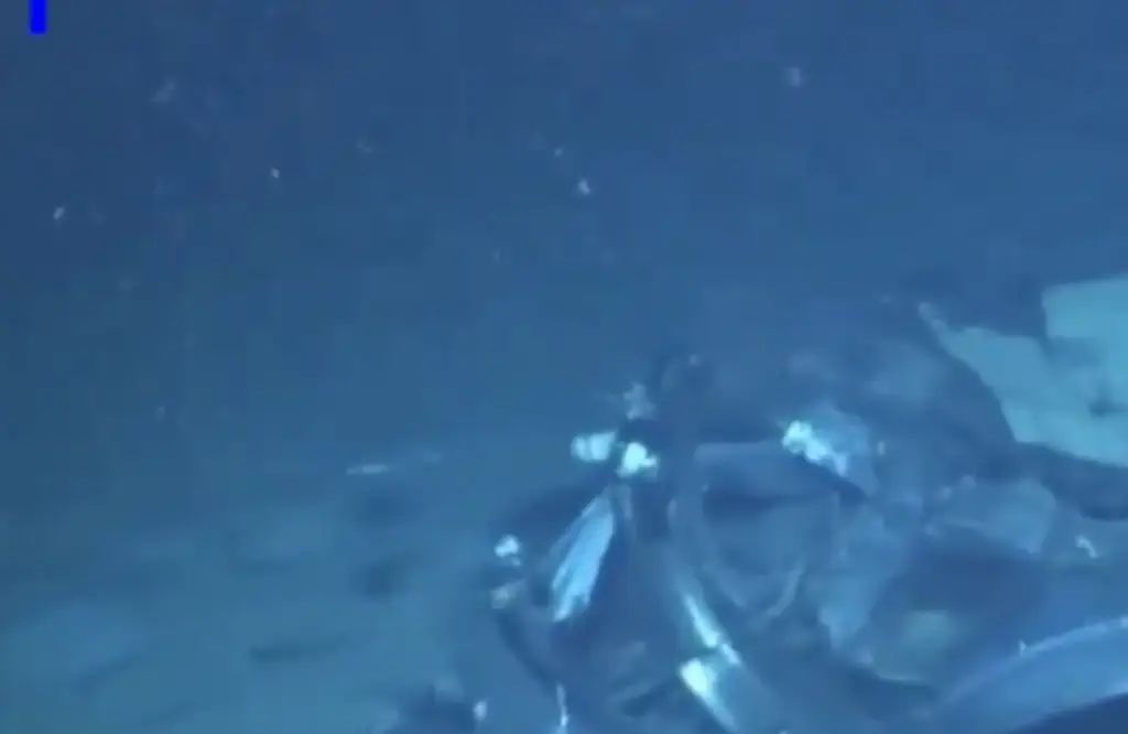 New footage shows the crumpled wreckage of the imploded passenger compartment of Titan sub where 5 died