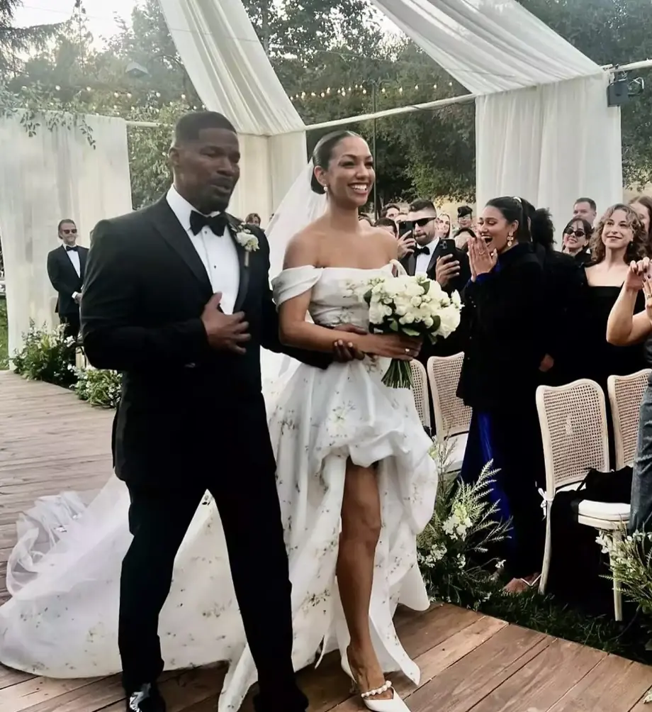 Foxx looked emotional as he proudly walked his daughter down the aisle. Credit: Garcelle Beauvais/Instagram