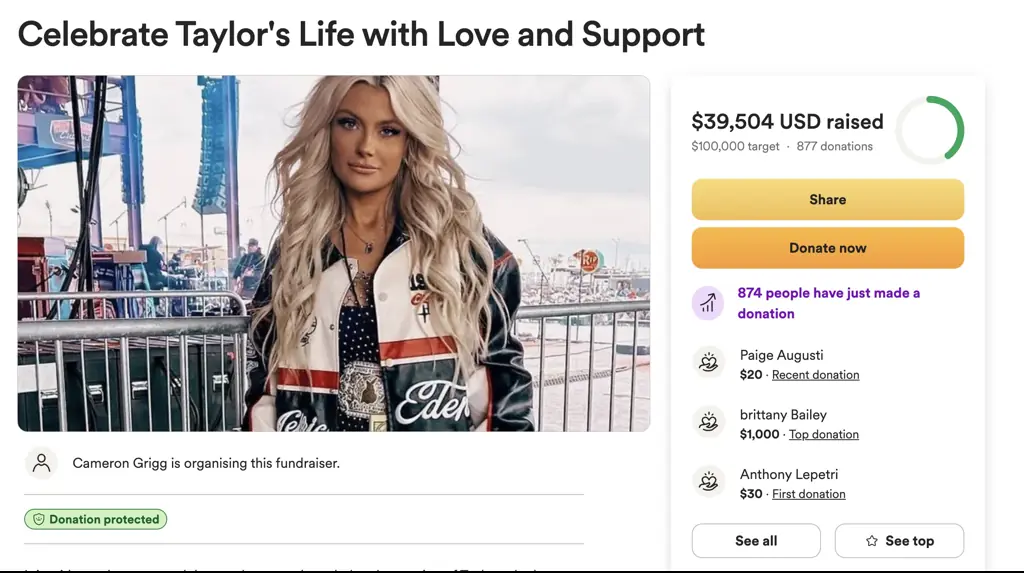 A GoFundMe has been launched to help support the TikTok star's family. Credit: GoFundMe