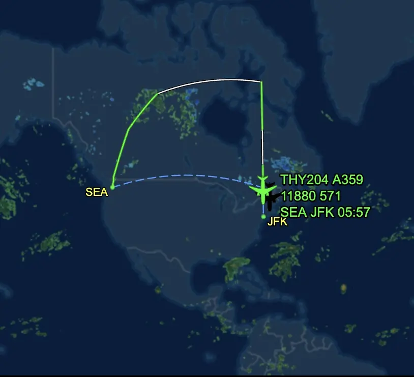 Flight data shows the moment the plane was diverted. Credit: FlightAware 