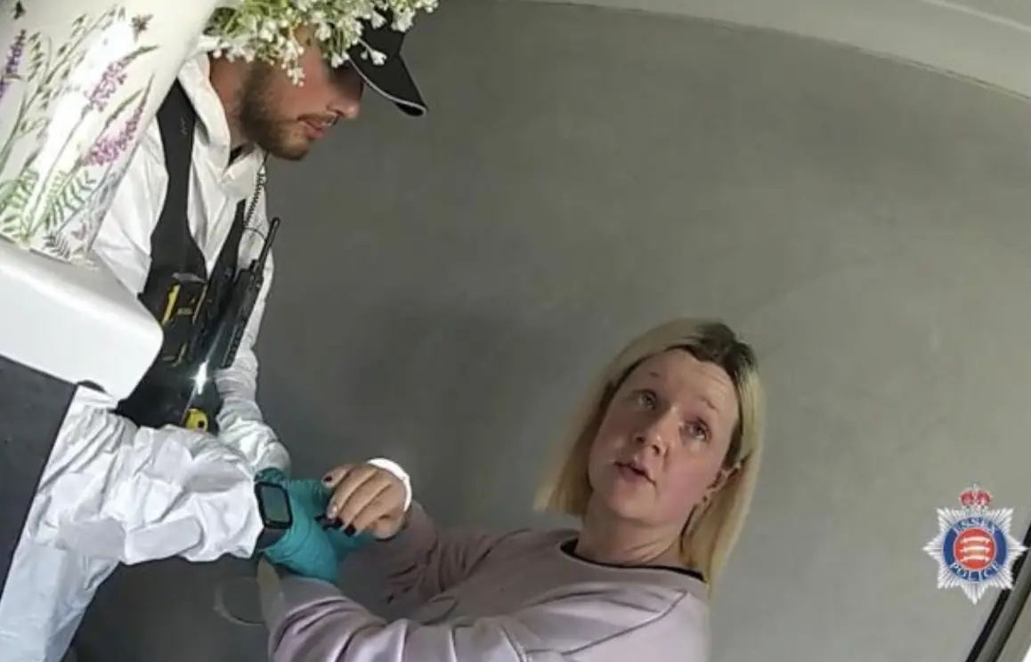 Virginia McCullough is arrested. Credit: Essex Police