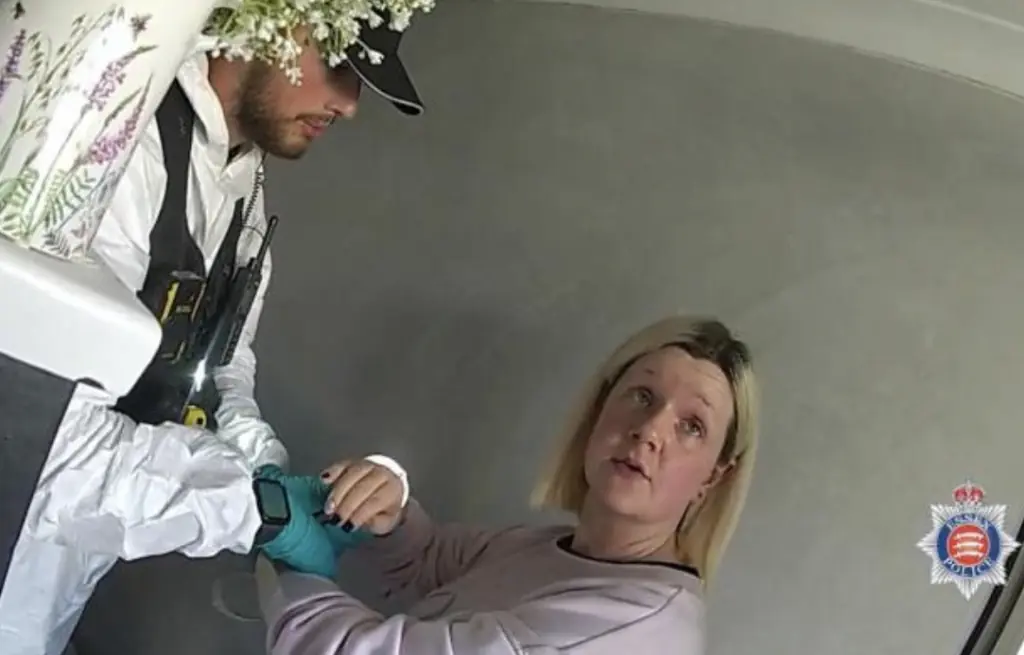 Virginia McCullough is arrested. Credit: Essex Police