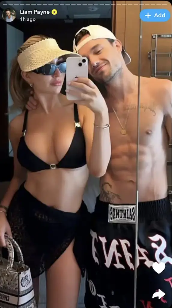 Payne's final post was of him and his girlfriend in Argentina. Credit: Snapchat/Liam Payne