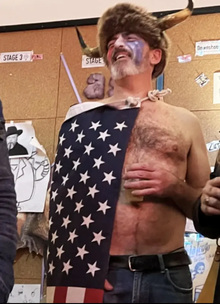 The actor dressed as the infamous "QAnon Shaman". Credit: U.S. District Court for the District of Columbia