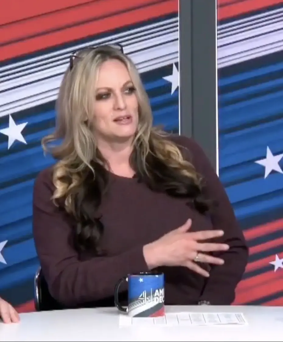 Stormy Daniels has appeared as a TV panelist amid unfolding election results.  Credit: Channel 4 (Screenshot)