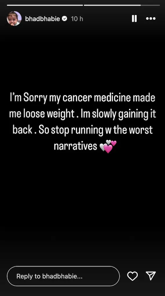 Credit: Bhad Babie's Instagram Story.