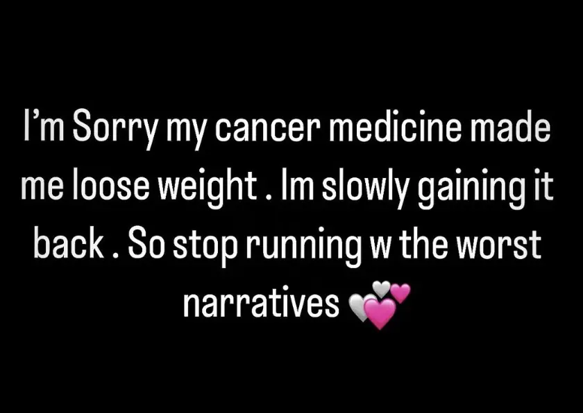 The rapper shared the following message with fans. Credit: Instagram/bhadbhabie