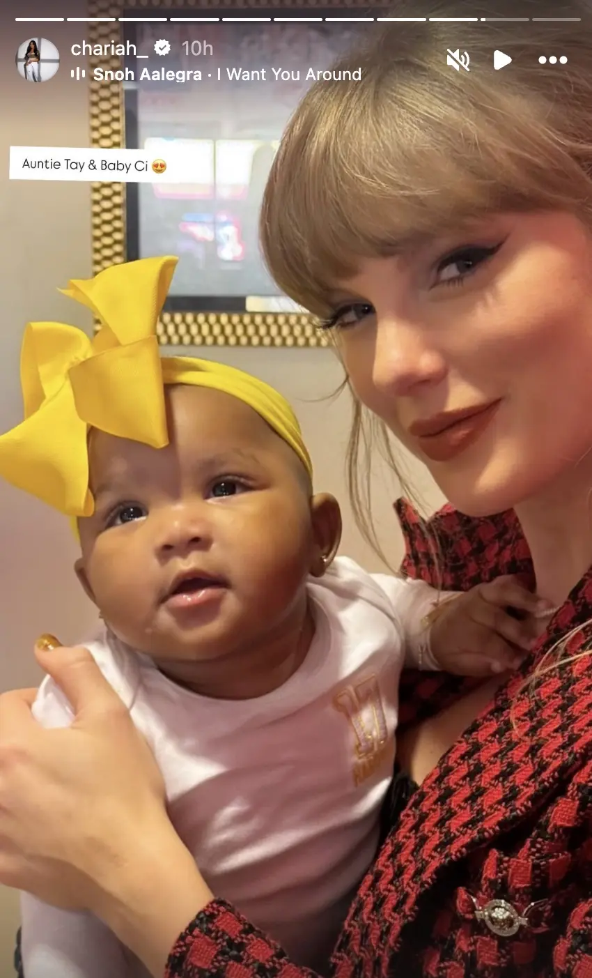 "Aunty Tay" was on duty during the game. Credit: Instagram/@chariah_