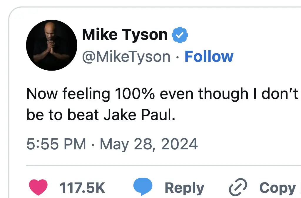 Mike Tyson suffered a medical emergency back in May. Credit: X