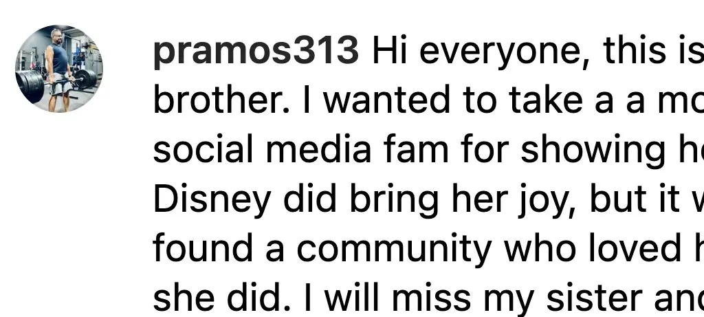 Dominique's older brother paid tribute on Instagram. Credit: Instagram