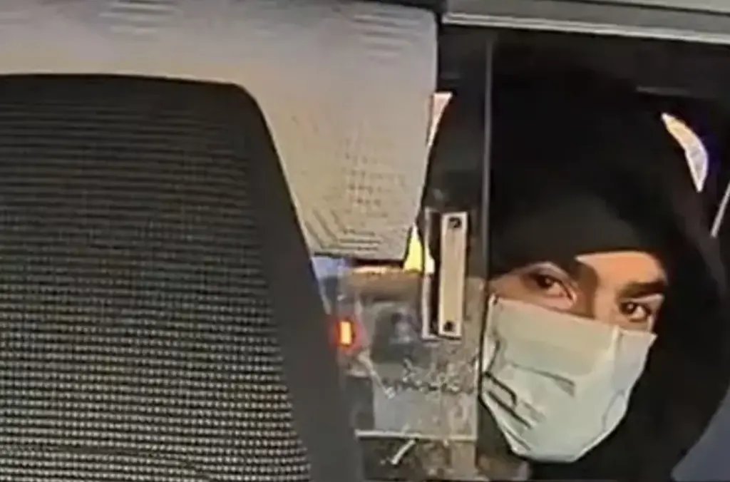 The suspect seen in a NY taxi. Credit: NYPD