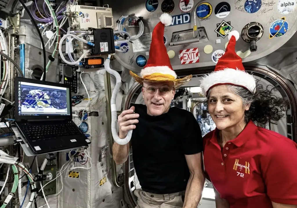 NASA's Christmas photos from the ISS sparked theories. Credit: NASA/Instagram/@nasajohnson