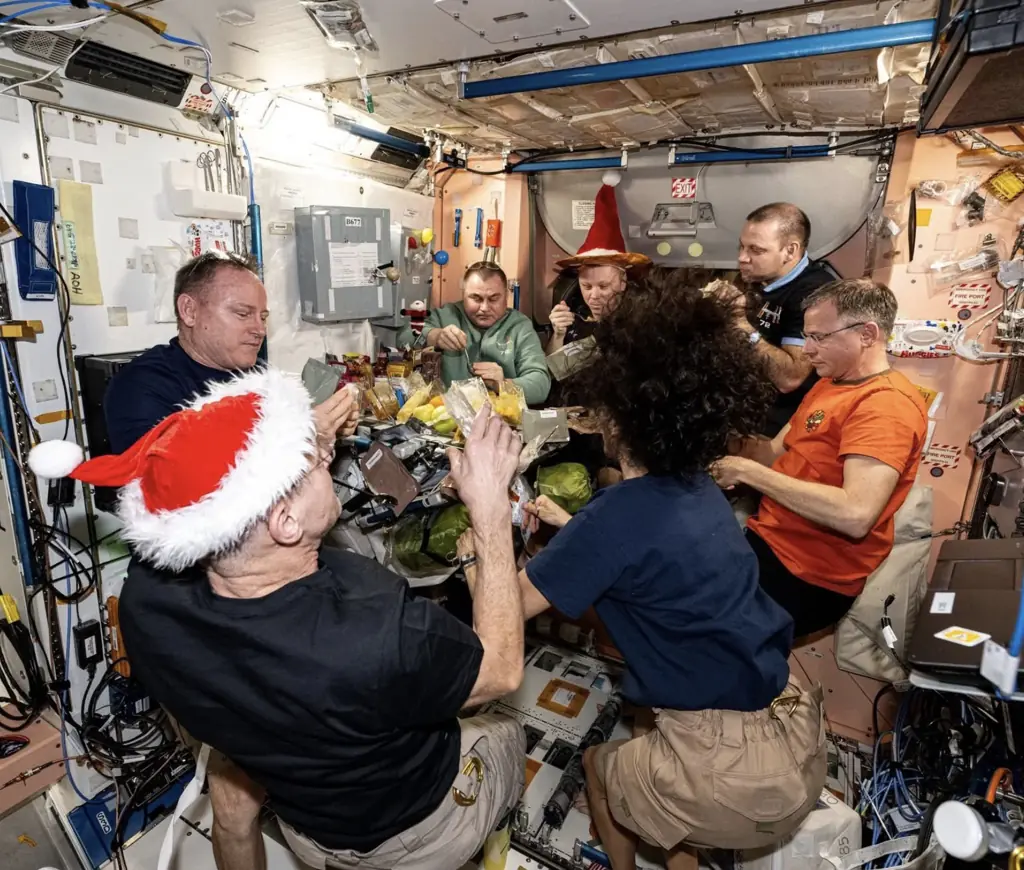 The astronauts celebrated Christmas on the ISS. Credit:  X/Nick Hague