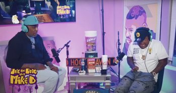Moment Texas rapper accidentally fires gun through his jeans during interview