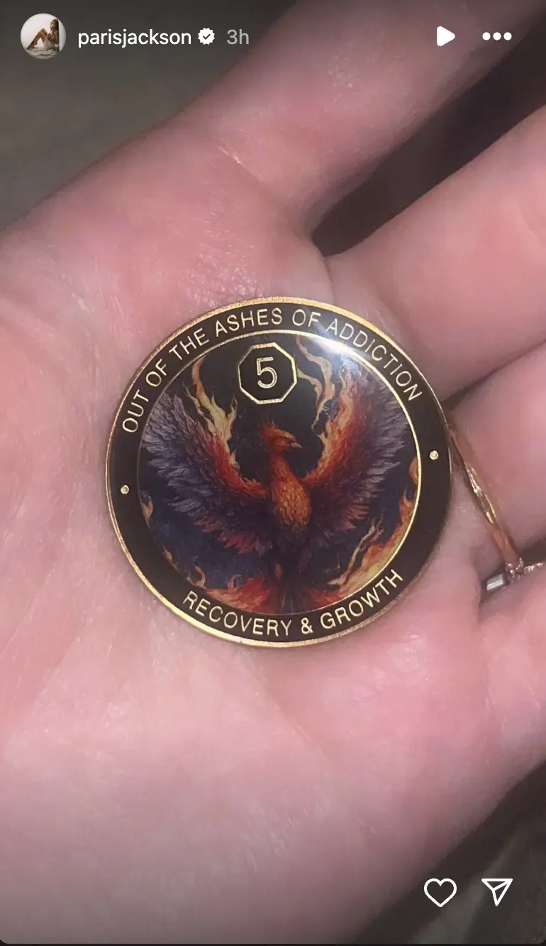 She is officially five years sober as of January 2025. Credit: Paris Jackson/Instagram