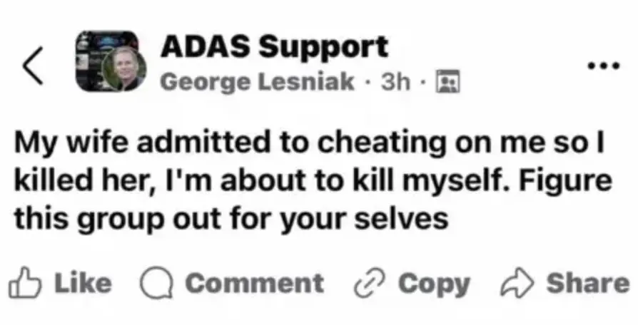 The post was quickly deleted by other admins in the group. Credit: Facebook
